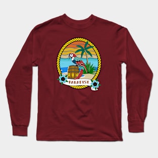 Colourful, Graphic of an Old School Style Tattoo for People Who Love Parrots Long Sleeve T-Shirt